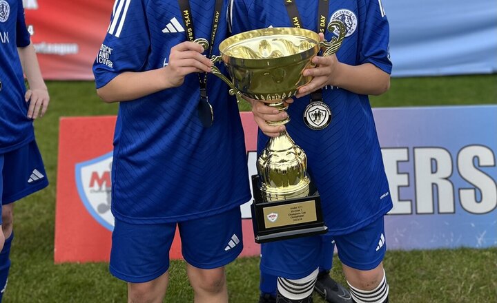 Image of Year 7 Charlie and Theo Celebrate their League Cup Win