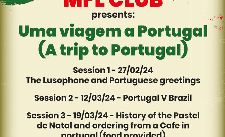 Image of Portugal Next Stop for MFL Club