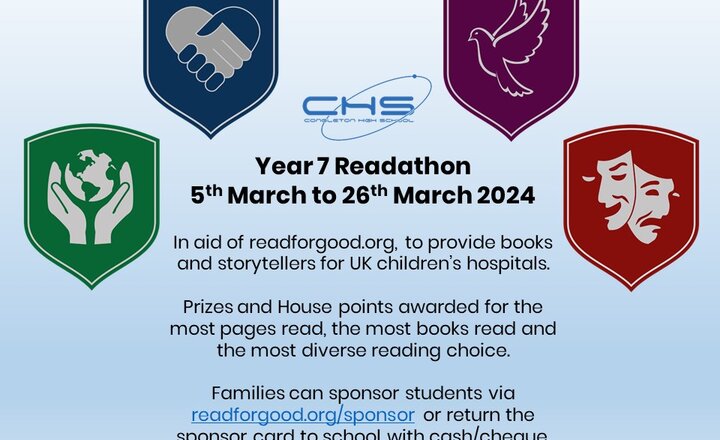 Image of Year 7 Students Challenged to a Readathon for our First House Competition.