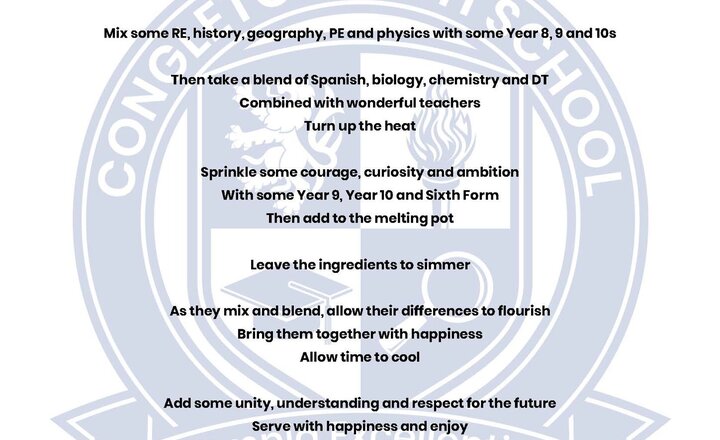 Image of Year 7's CHS Recipe for Success