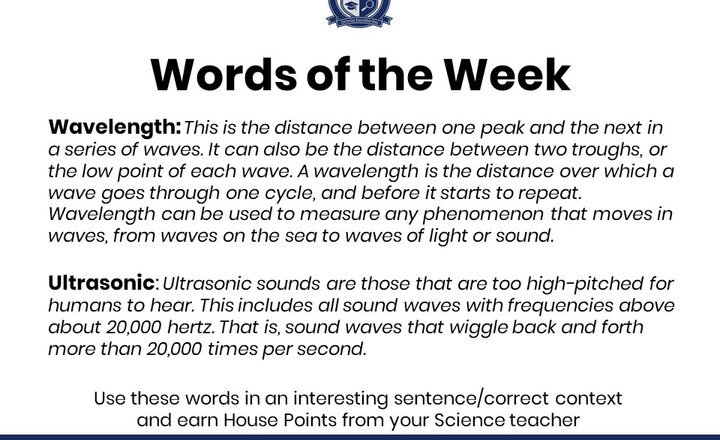 Image of Our Science Words of the Week