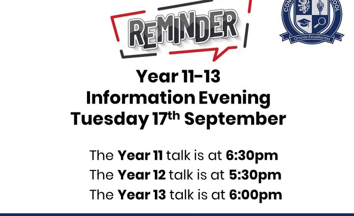 Image of Information Evening for Year 11, 12 and 13 Parents and Carers 