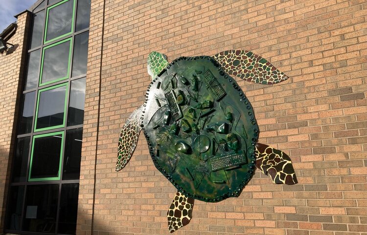 Image of Turtle Mural Highlights Threat from Plastic Waste