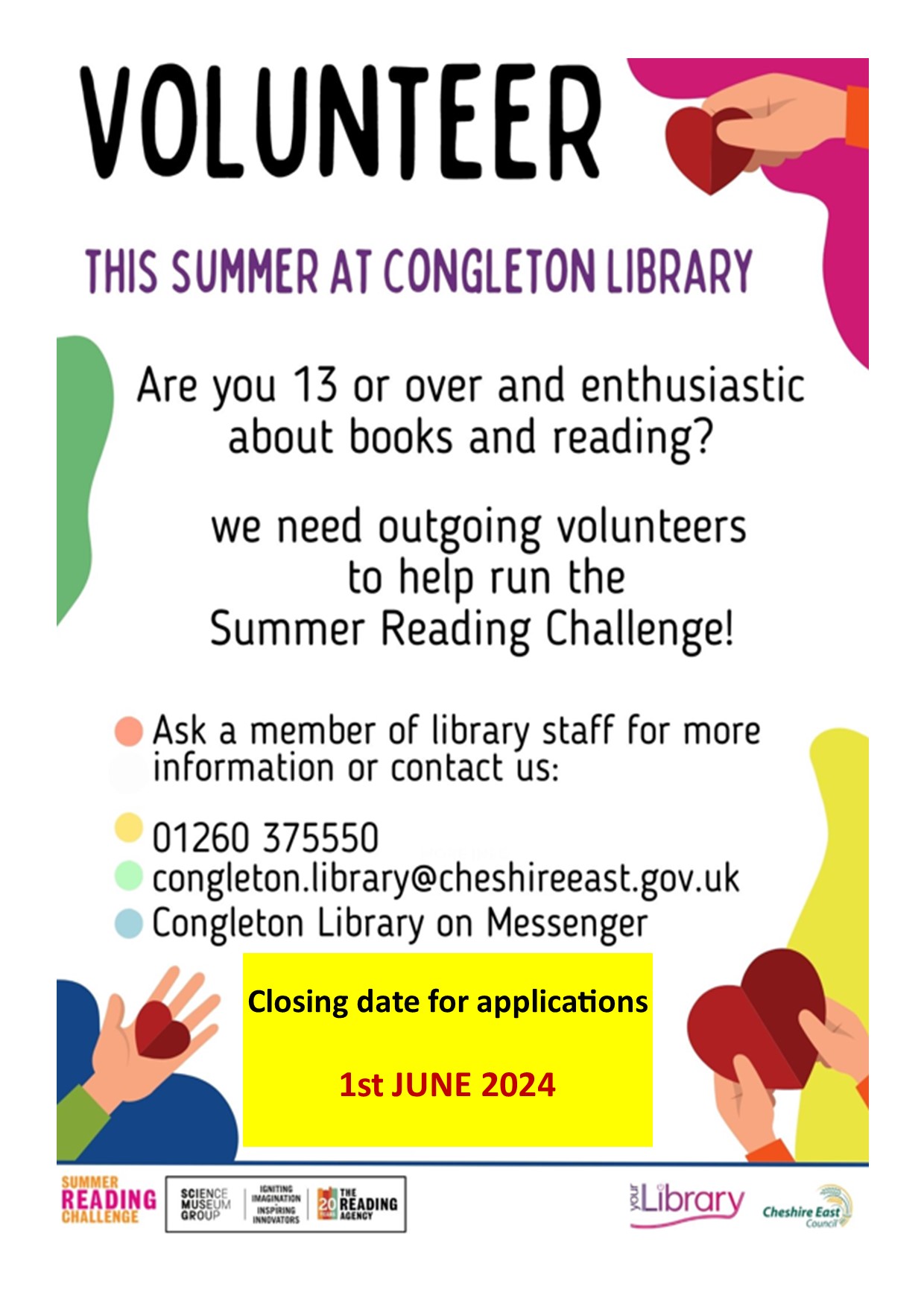 Image of Congleton Library Seeks Summer Volunteers