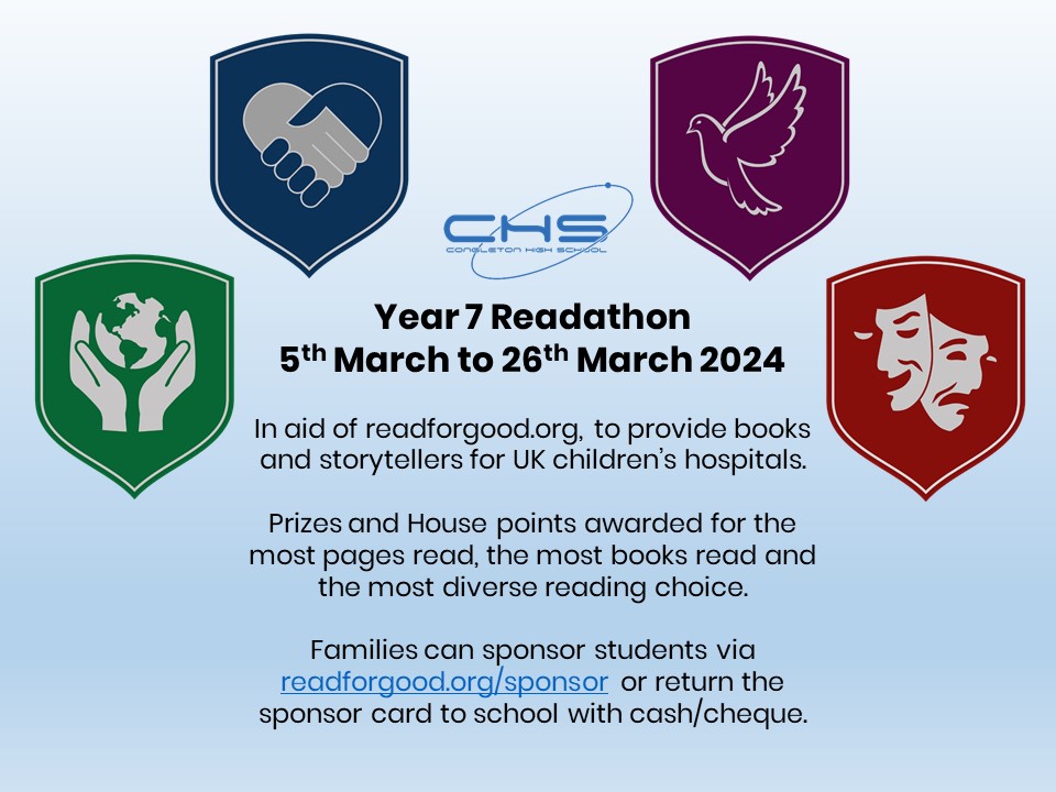 Image of Year 7 Students Challenged to a Readathon for our First House Competition.