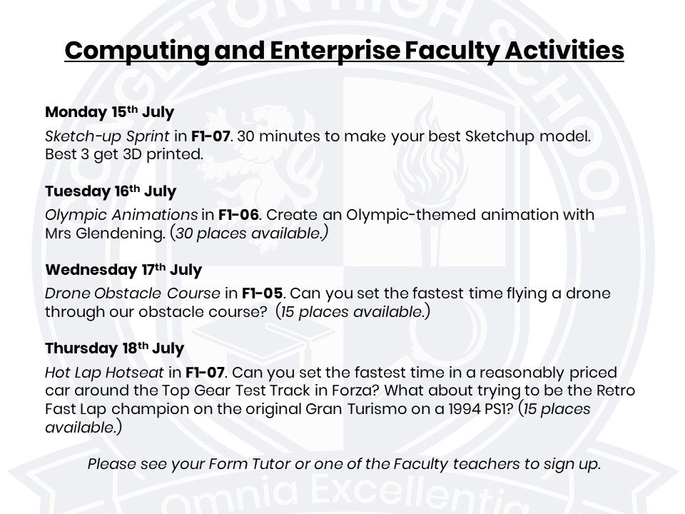 Image of Last Week of Term Computing Fun for ALL Students