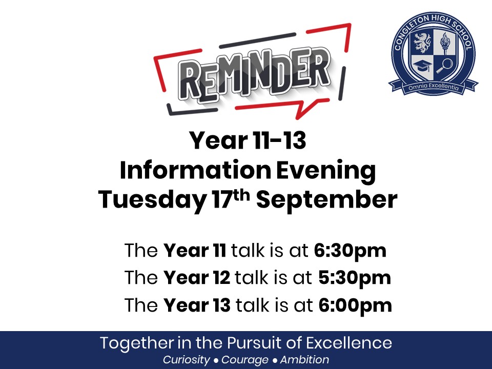 Image of Information Evening for Year 11, 12 and 13 Parents and Carers 