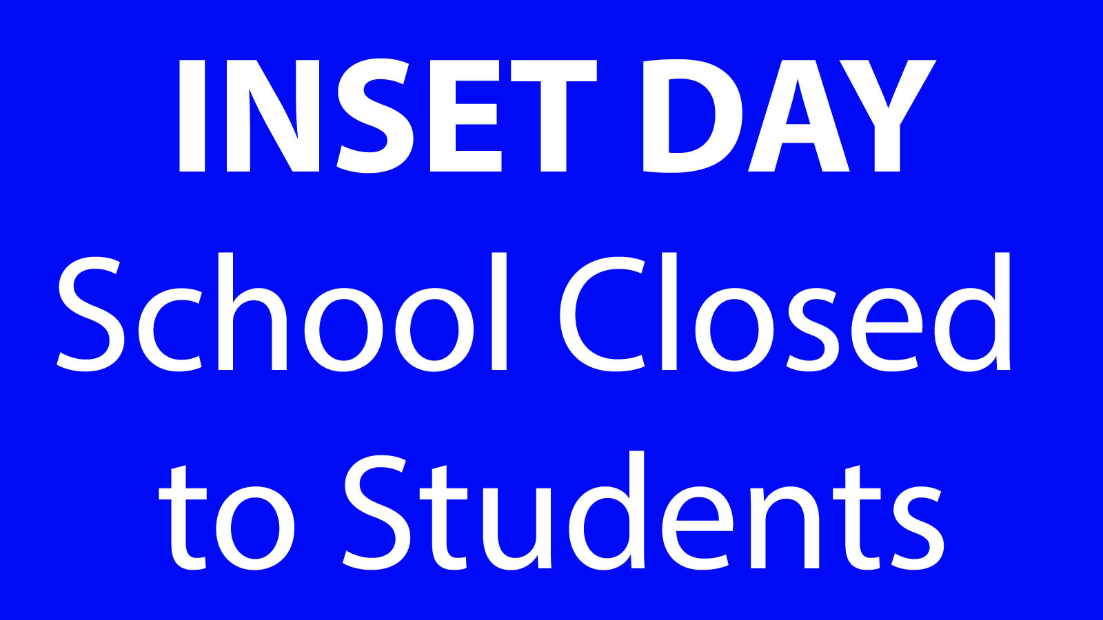 Image of Inset Day on 05/12/25