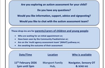 Image of Autism Assessment Pathway Drop - 11th February 2026 at Maryport