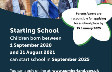 Image of Important information for parents of children in Nursery, starting Reception in September 2025.