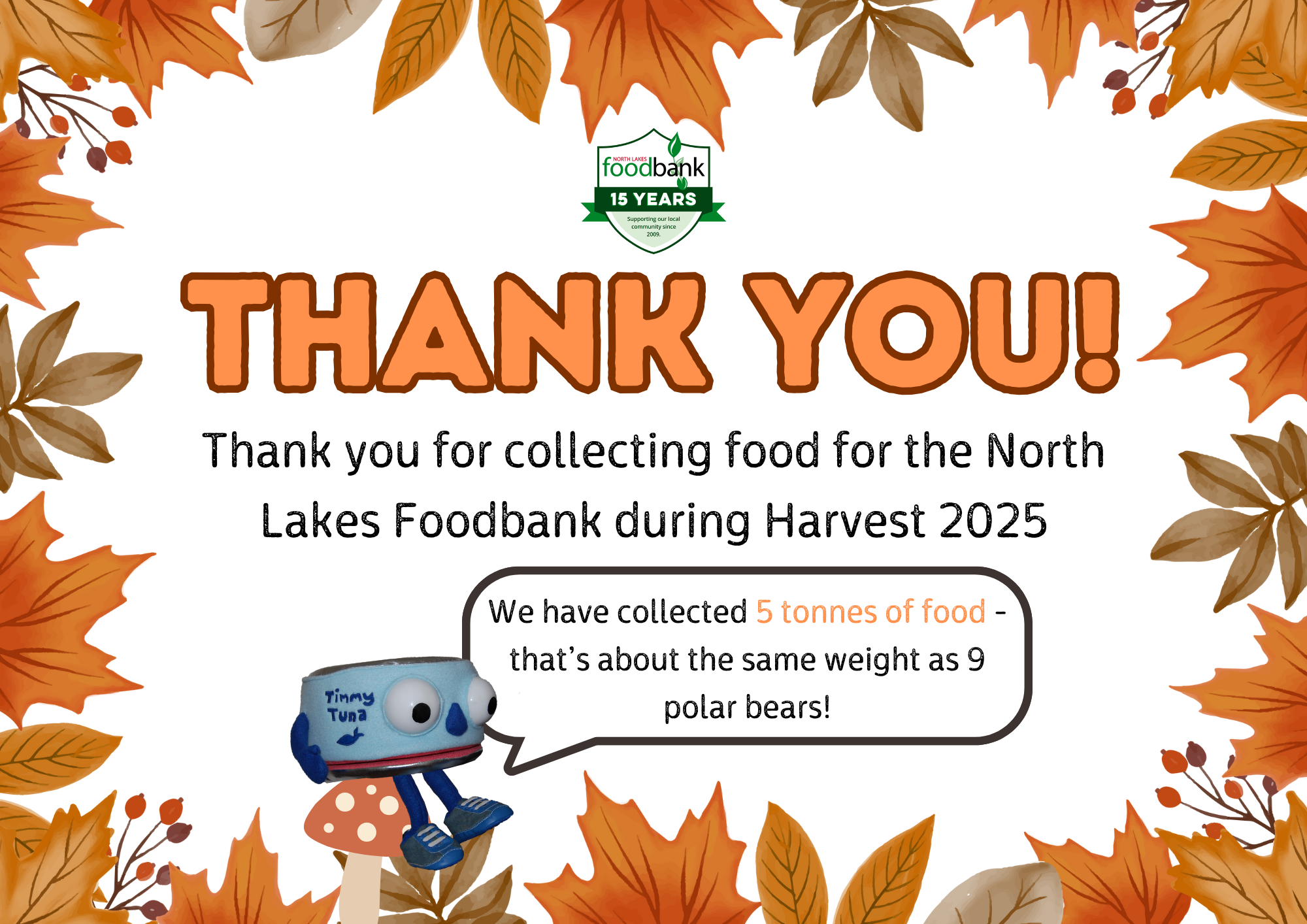 Image of Thank you from the North Lakes Foodbank!