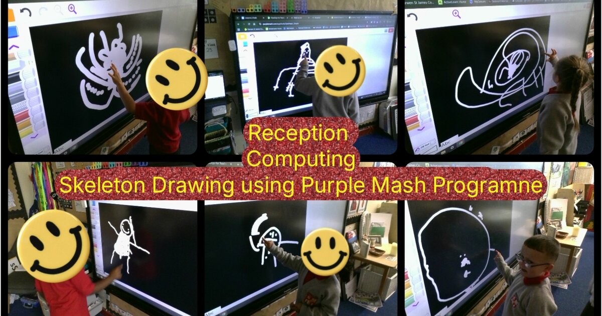 Reception- Computing- Skeleton Drawing using Purple Mash Programme ...