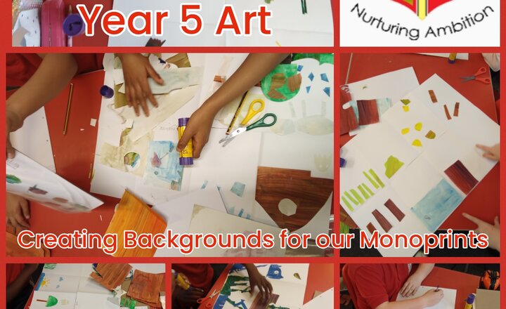 Image of Year 5 Art - Creating Backgrounds for our Monoprints
