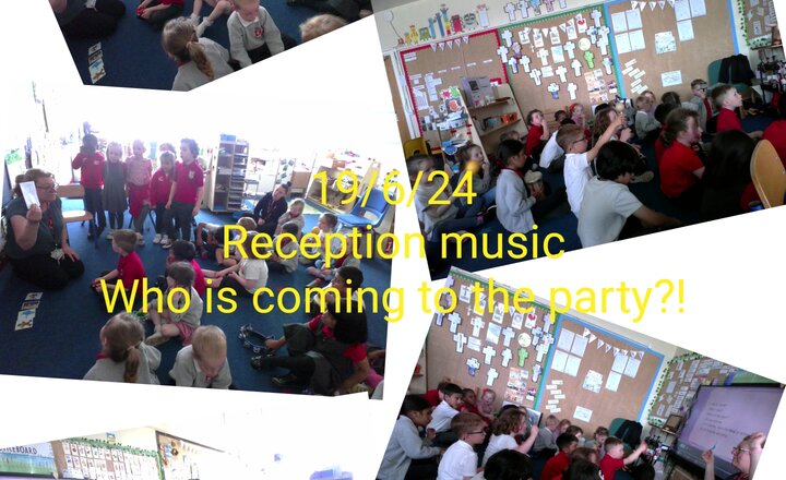 Image of Reception Music: Welcoming Characters to our Party with Musical instruments.