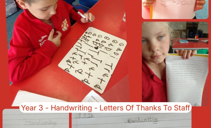 Image of Year 3 - Handwriting - Letters of Thanks To Staff