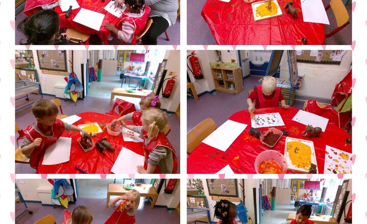 Image of Pre-School-E.A.D Exploring Print with Wild Animals