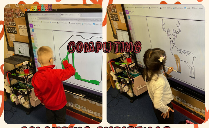 Image of Reception - Computing - Colouring Christmas Pictures