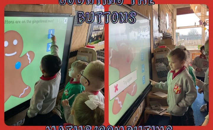 Image of Reception Class - Counting the Buttons on the Gingerbread Man