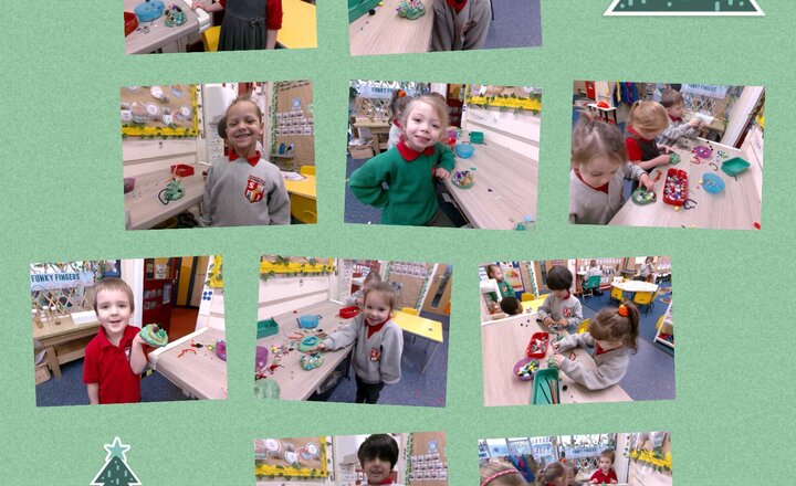 Image of Reception - Playdough Christmas Trees