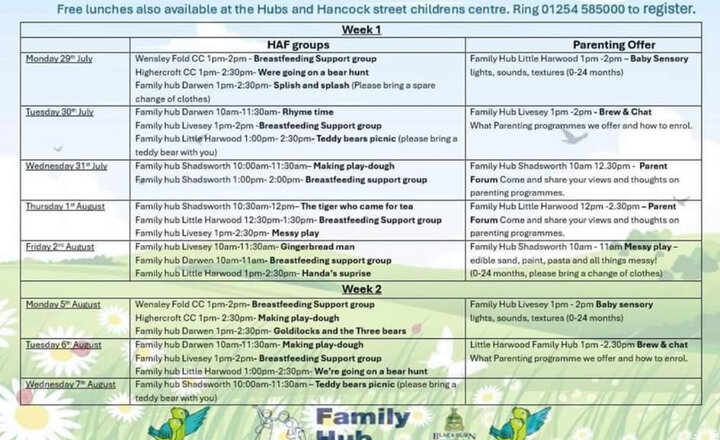 Image of Summer Activities at BwD Family Hubs