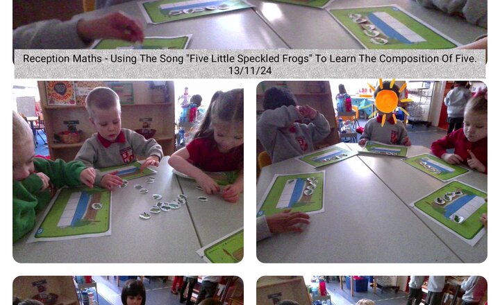 Image of Reception Maths - Learning About The Composition of Five With The Song "Five Little Speckled Frogs."