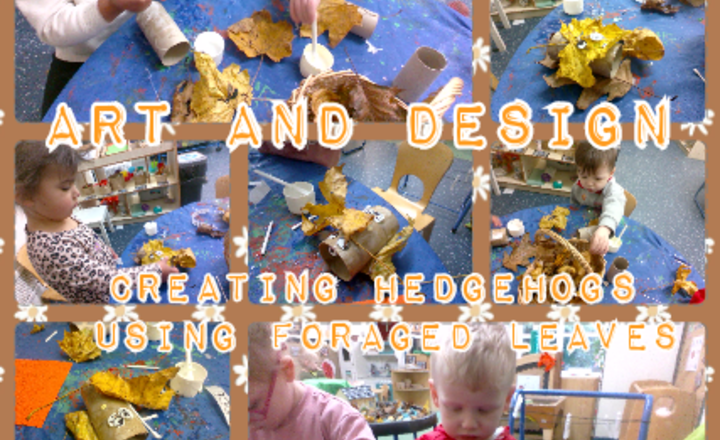 Image of Nursery - Art And Design - Creating Hedgehogs Using Foraged Leaves