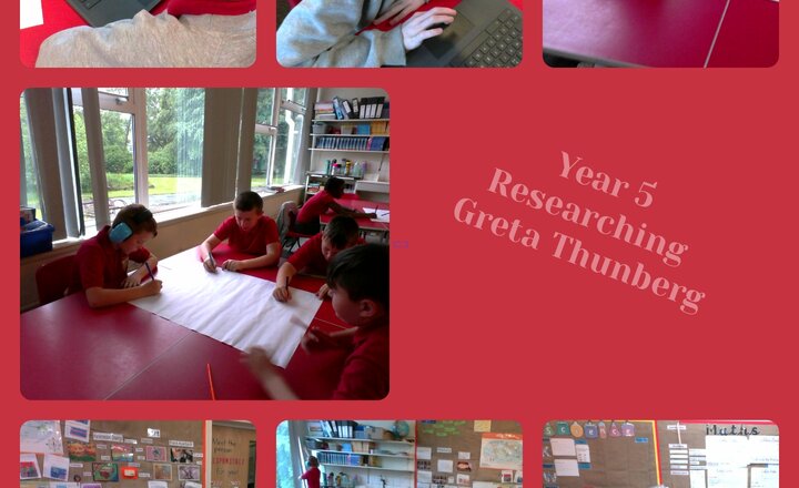 Image of Year 5 Researching Greta Thunberg