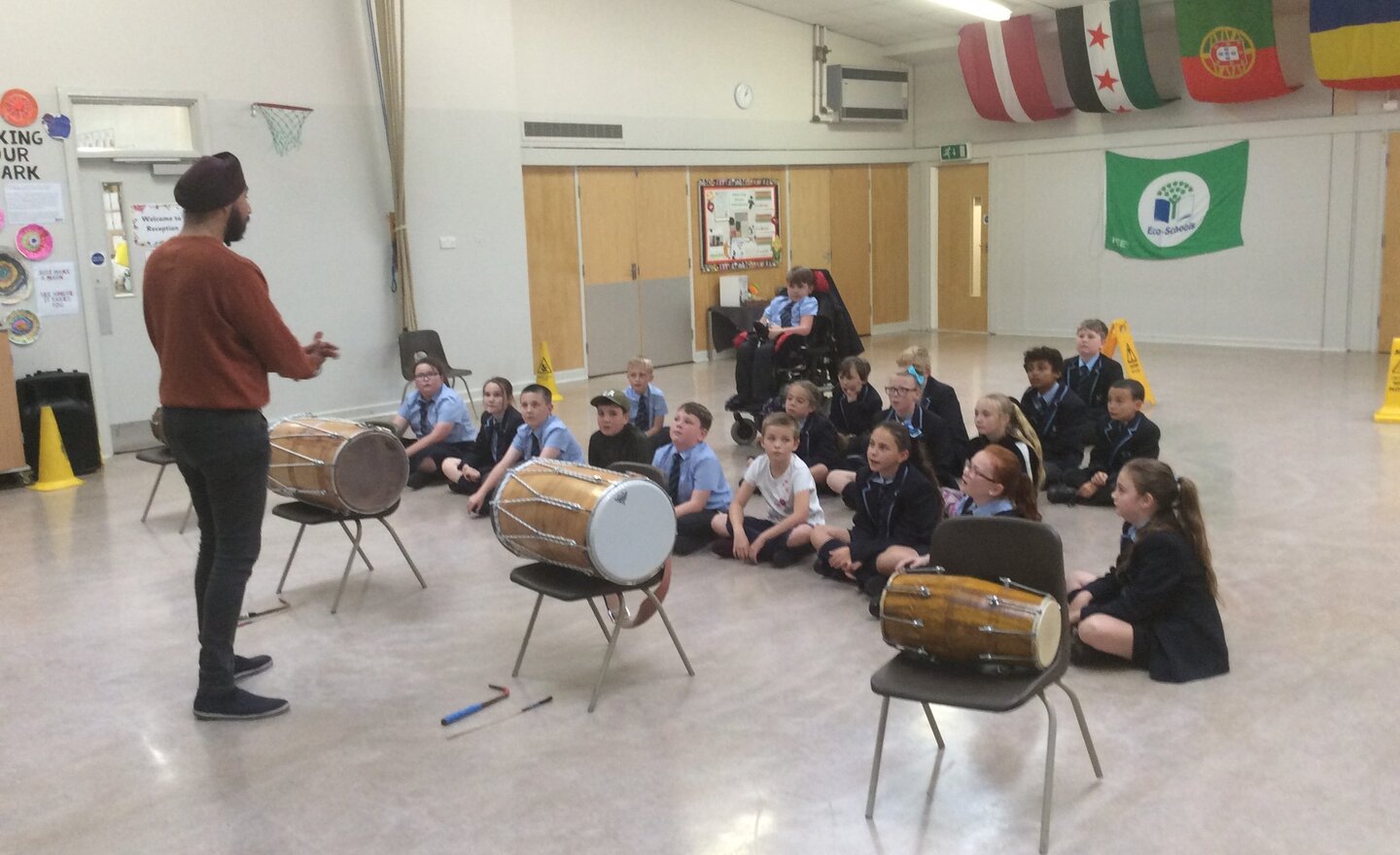 Image of Y6 Indian drumming session