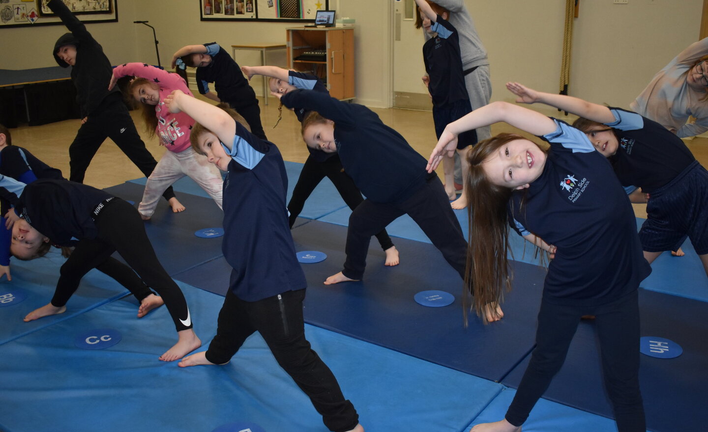 Image of Year 3 enjoying their first gymnastics lesson