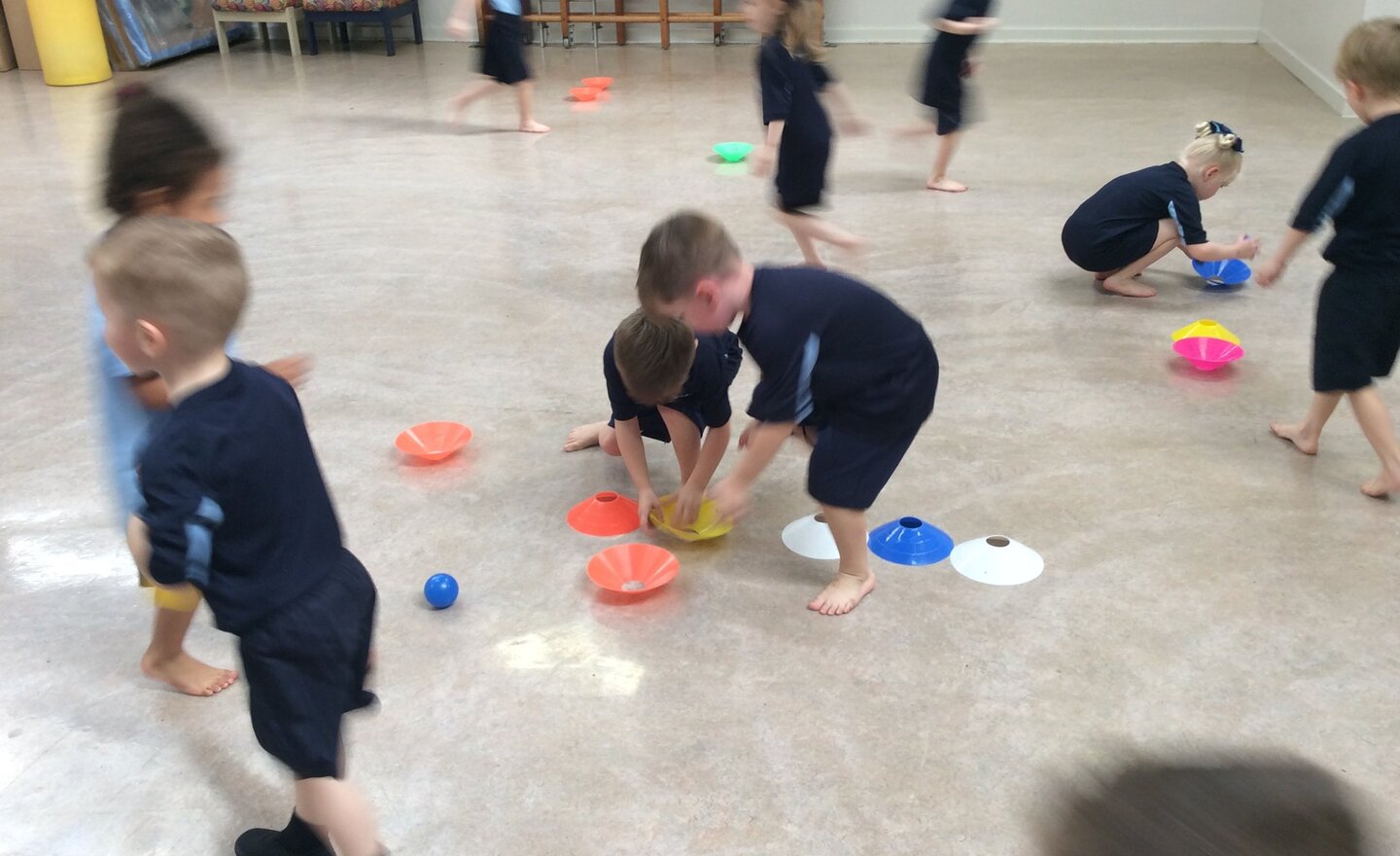 Image of Reception class practising their target skills.