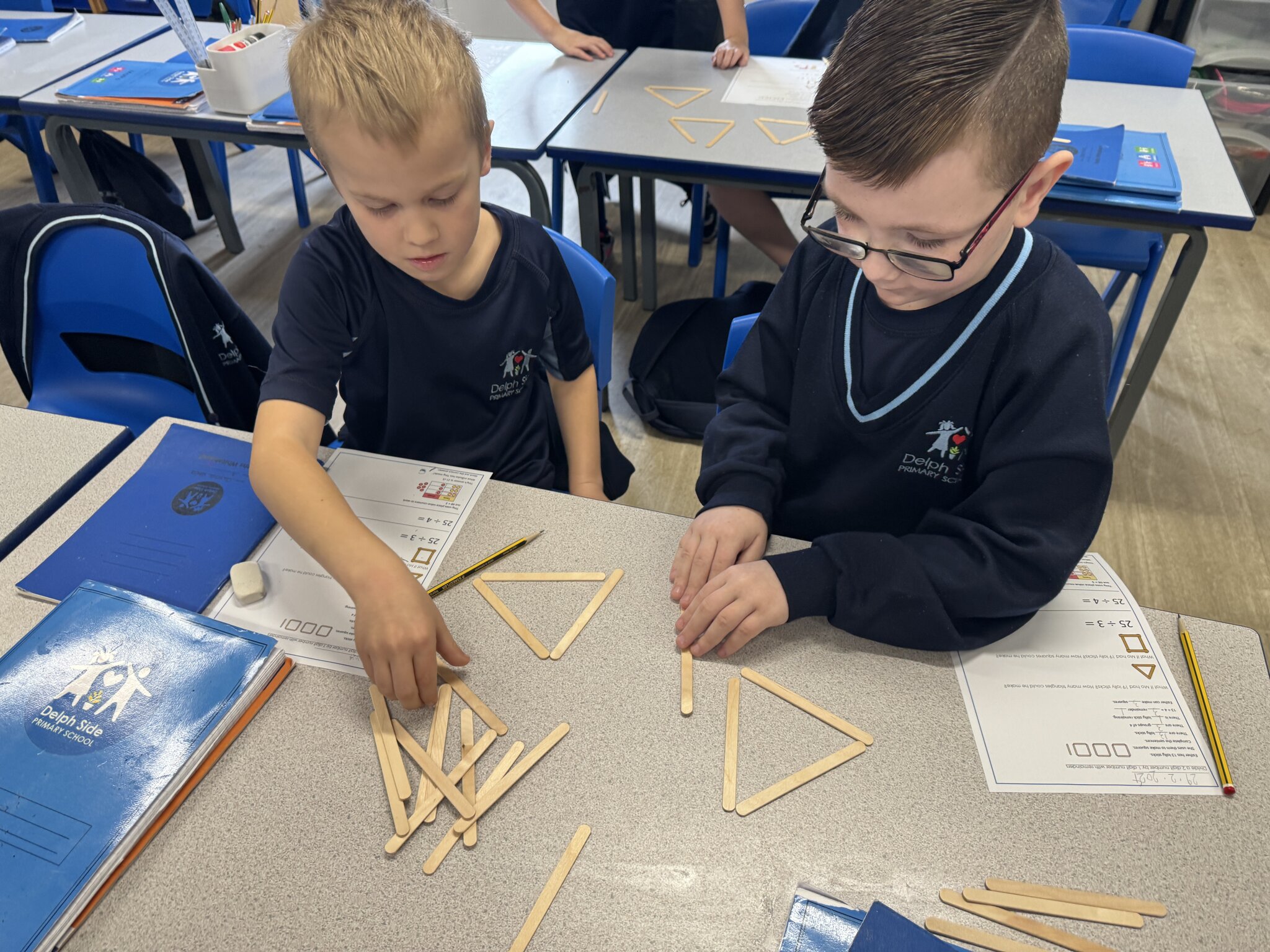 Image of Year 3 are working hard in Maths