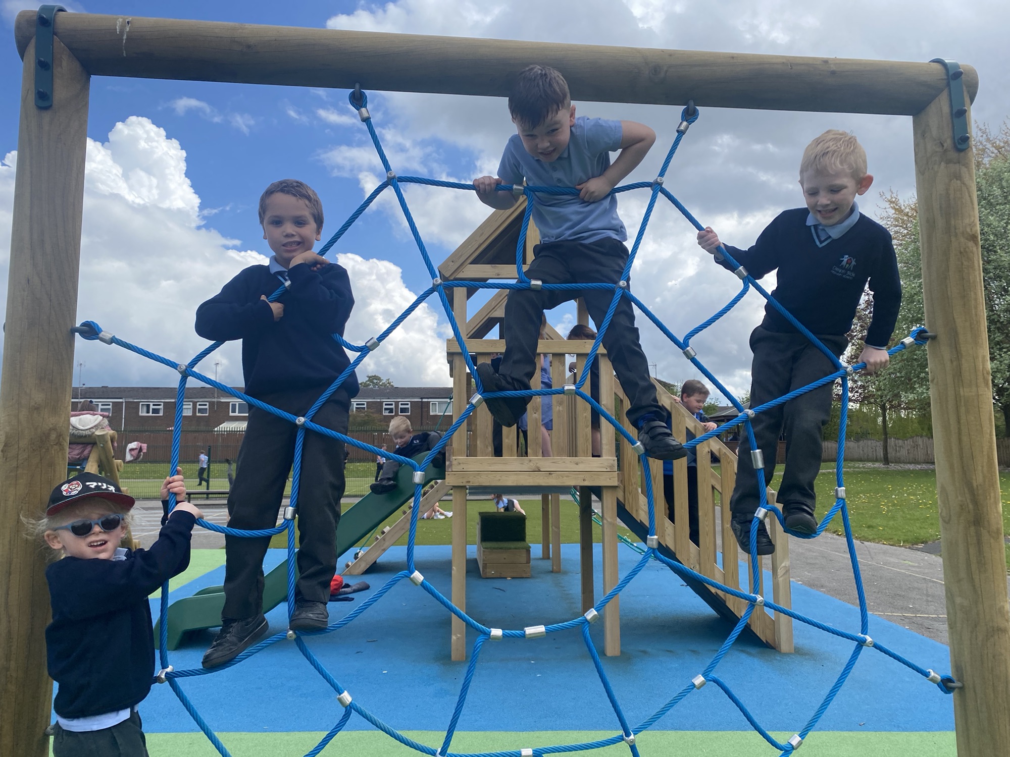 Image of Year 1 - Rain dodging on the playground!