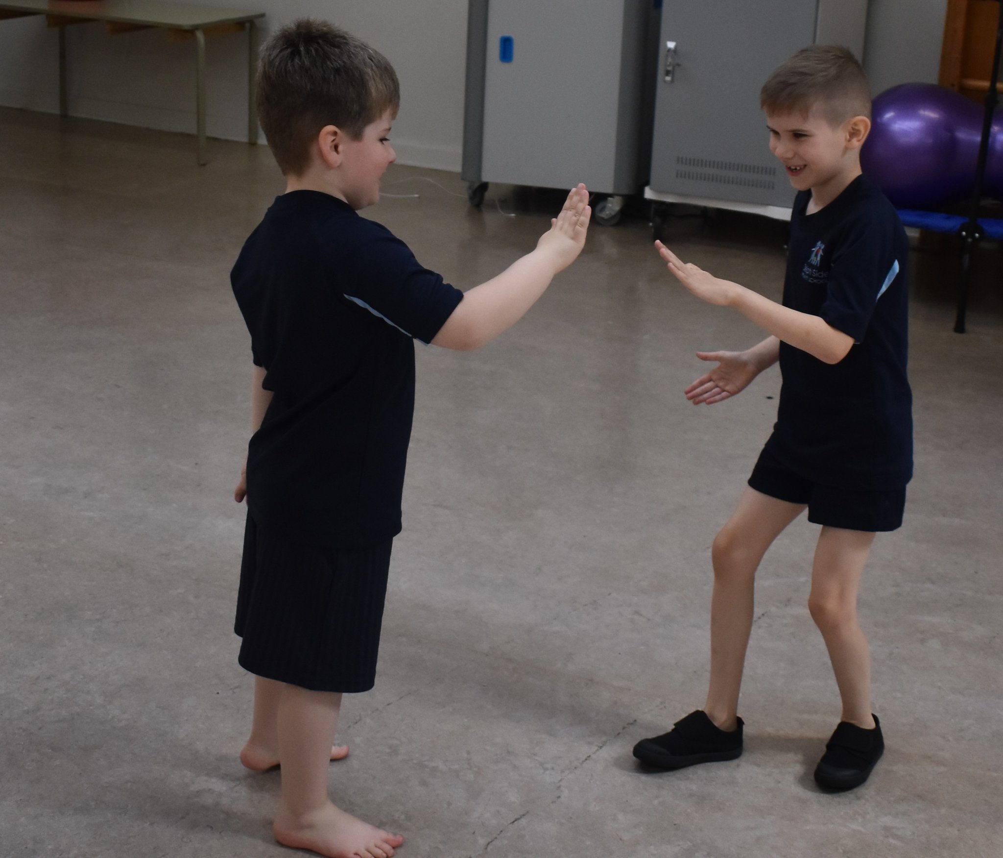 Image of Enjoying indoor PE in Year 2