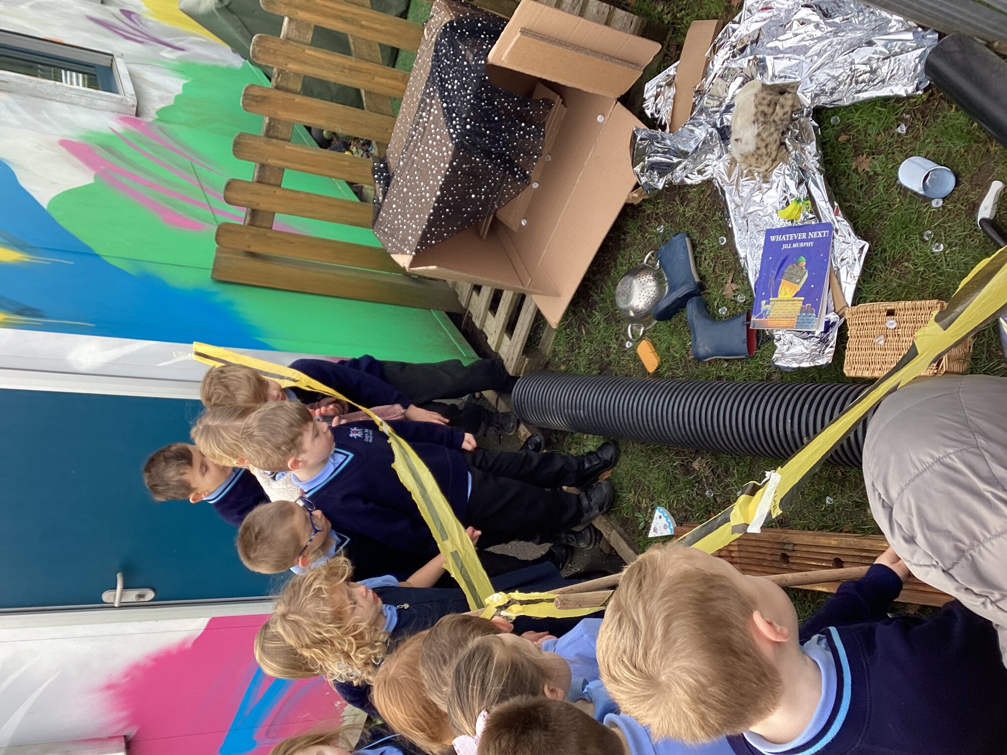 Image of Reception- Rocket crashes on the school field