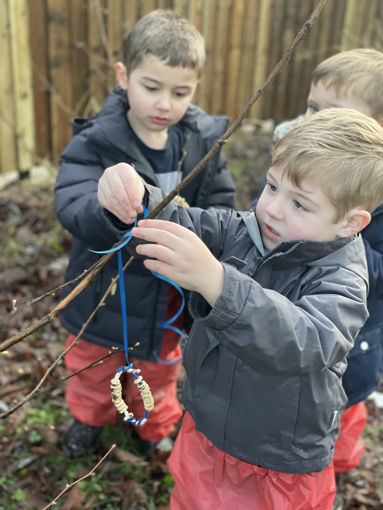 Image of Pre school- Forrest school bird feeders