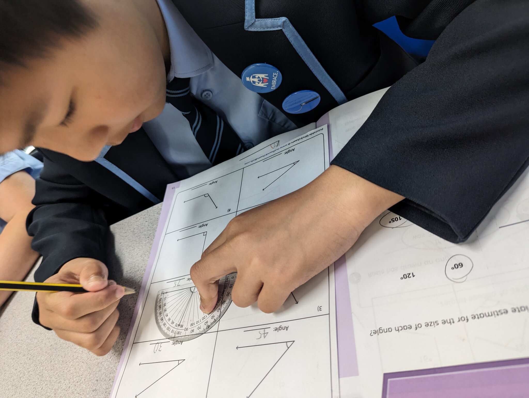 Image of Y5 learn to use protractors!