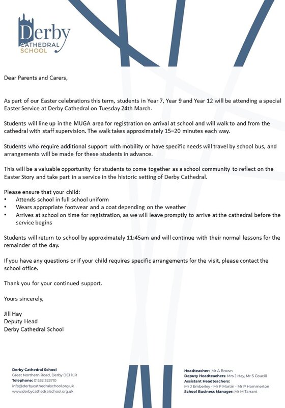 Image of Derby Cathedral Easter Service - Tuesday 24th March