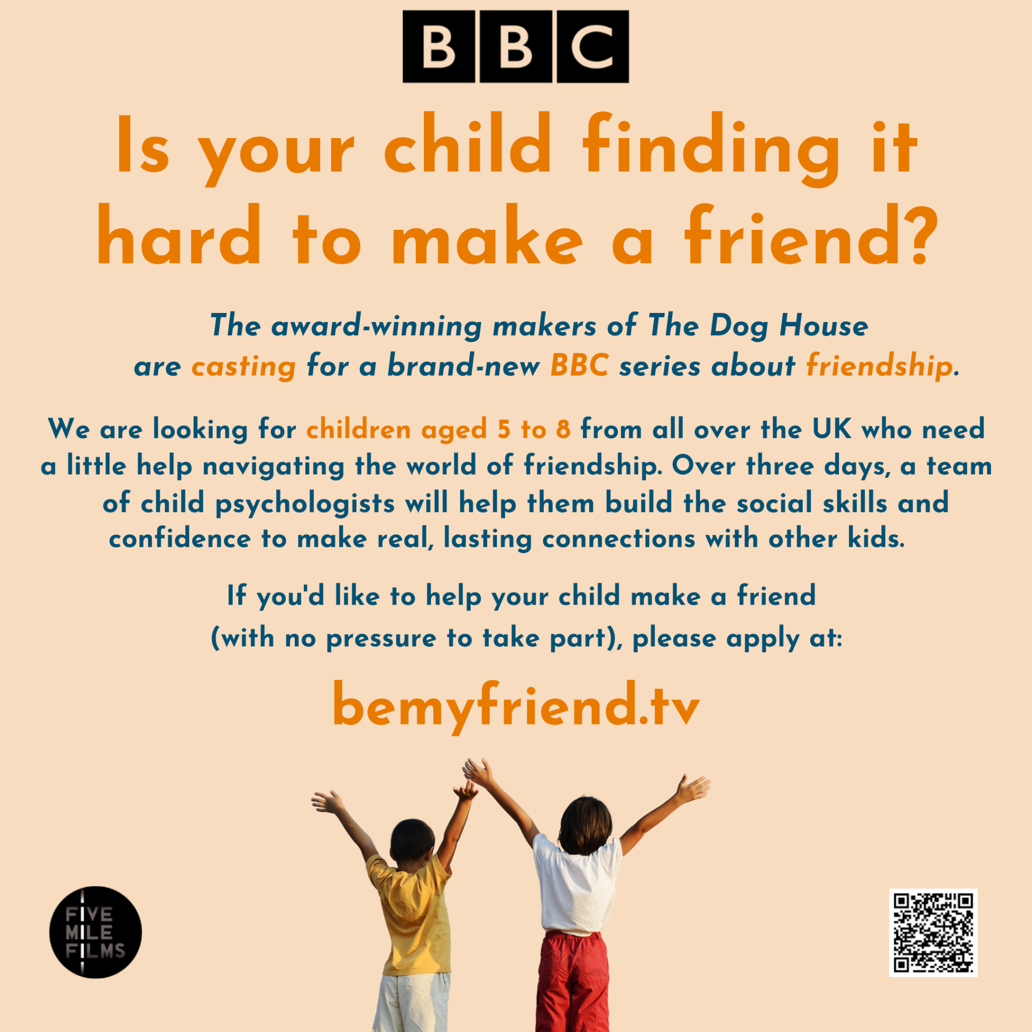 Image of BBC casting for a new TV series about friendship