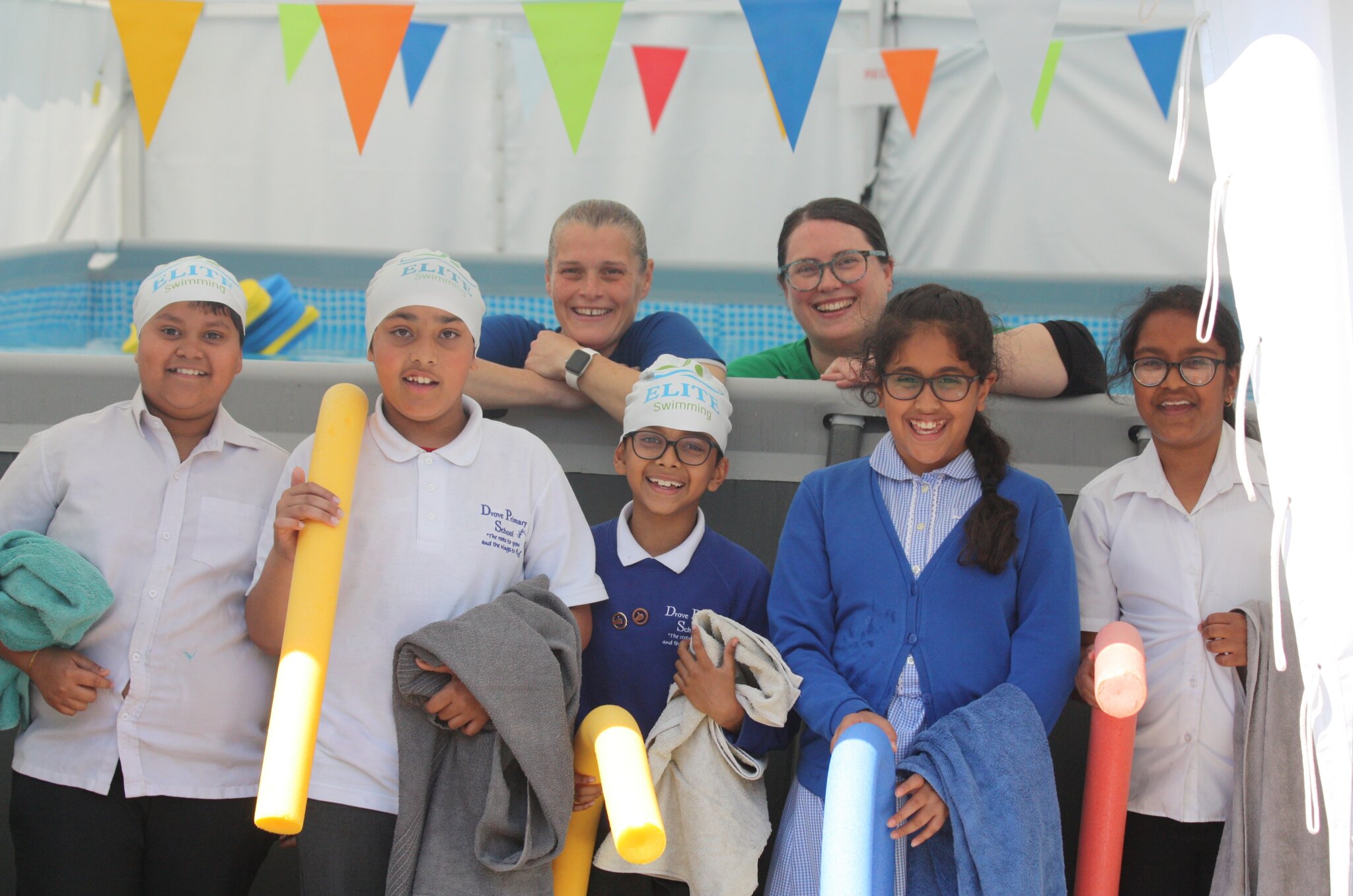 Image of Drove Primary School offers swimming lessons in the playground