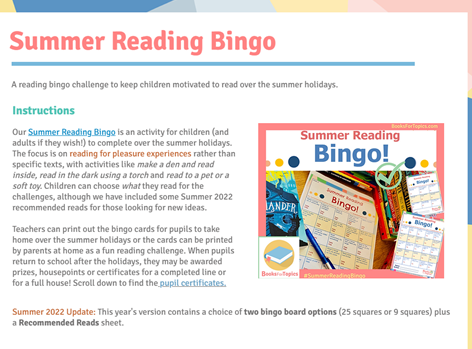 Image of Summer Reading Bingo