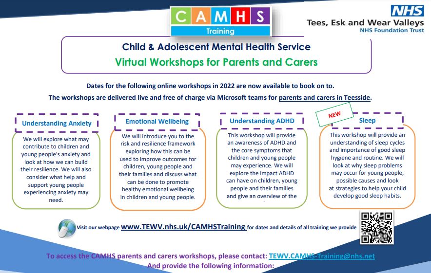 Image of Virtual Workshops for Parents and Carers