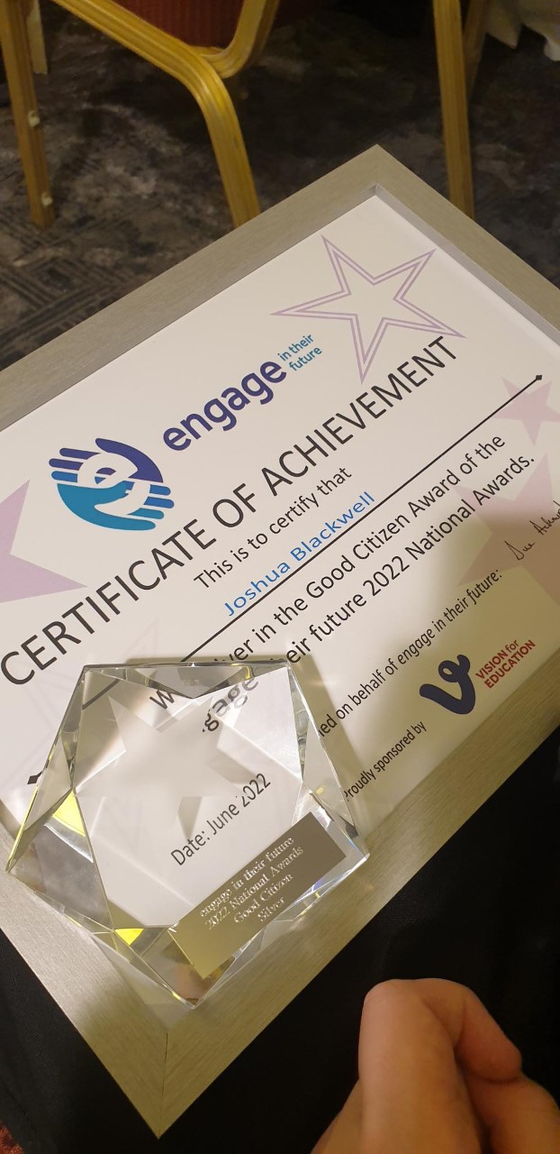 Image of Joshua Blackwelll Engage awards ceremony
