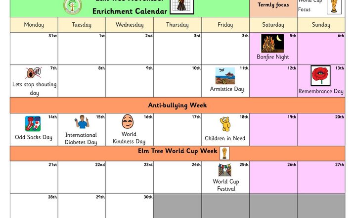 Image of Our Monthly Calendar