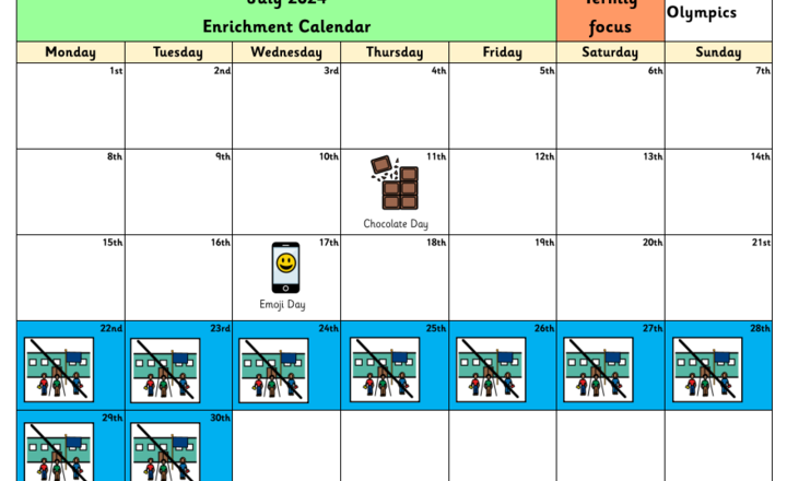 Image of Our Monthly Calendar