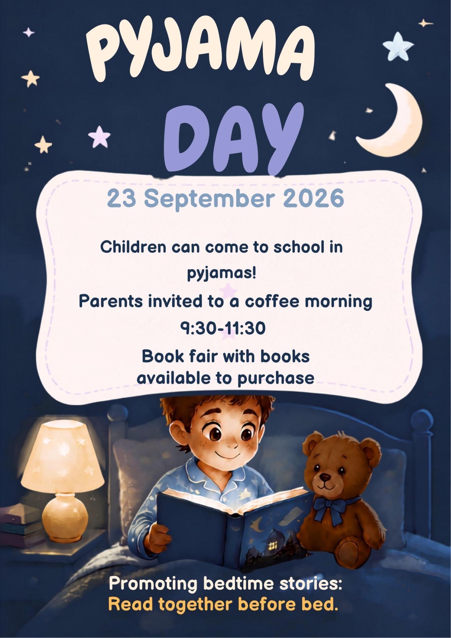 Image of Upcoming Event: Book Fair, Parent/Carer Coffee Morning & Pyjama Day (21st–25th Sept)