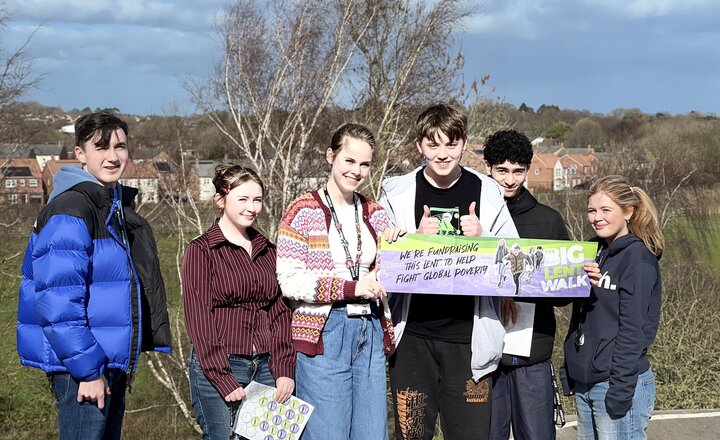 Year 12 MET students at the start of their CAFOD Big Lent Walk