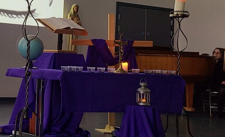 Image of Faith in Action: EM6 JPII Award Students Lead Our Ash Wednesday Service
