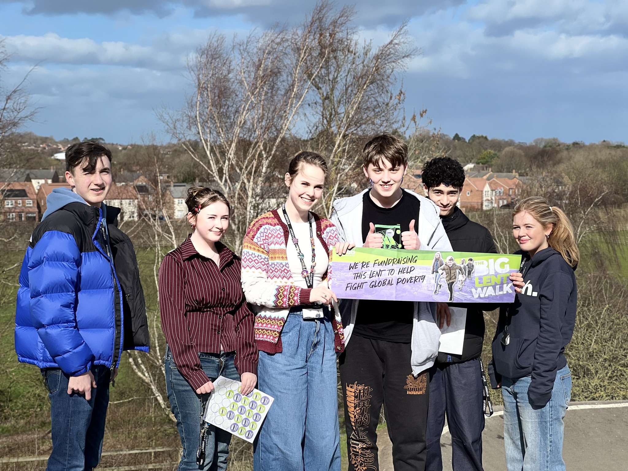 Year 12 MET students at the start of their CAFOD Big Lent Walk