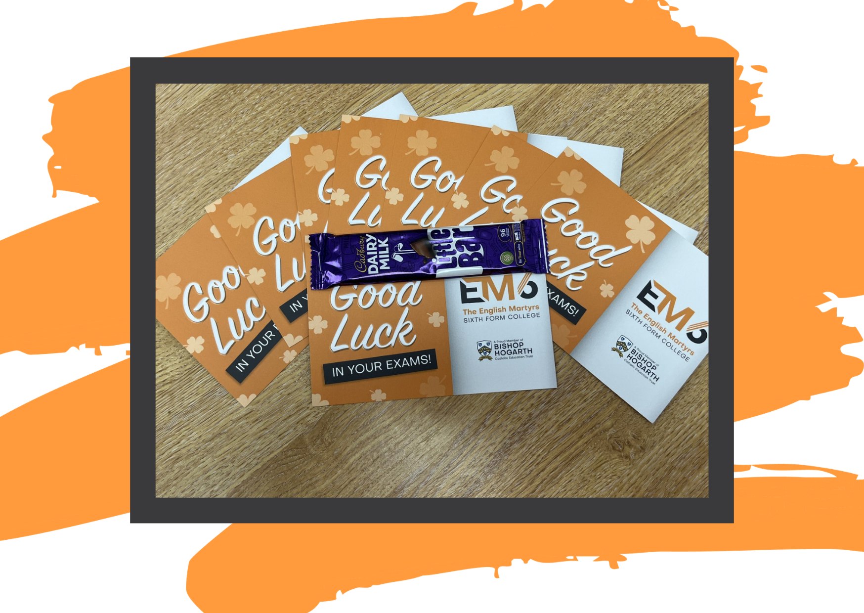 EM6 gives out good luck postcards to all Year 11 students
