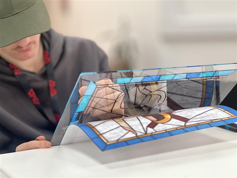 EM6 Year 13 MET student designing beautiful stained glass windows